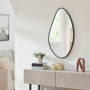 Vægspejl Orland 82x46 cm Sort [en.casa] - premiumXL