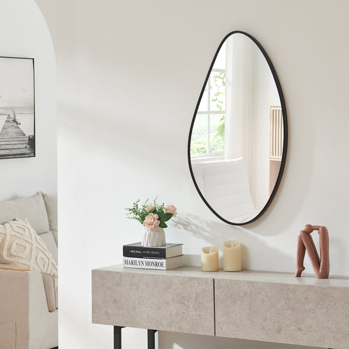 Vægspejl Orland 82x46 cm Sort [en.casa] - premiumXL