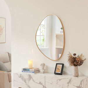 Vægspejl Lardkapihond 75x53 cm Guld farve [en.casa] - premiumXL