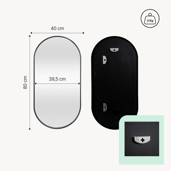 Vægspejl Picciano oval [en.casa] Vælg model