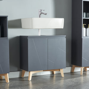 Vaskeskab Overath 60x60x30cm Grå [en.casa] - premiumXL