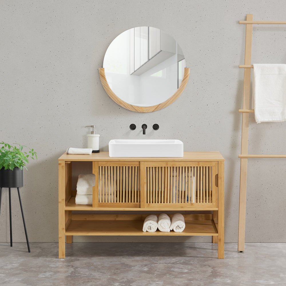 Vaskeskab Hvaler 60x100x45cm bambus [en.casa] - premiumXL