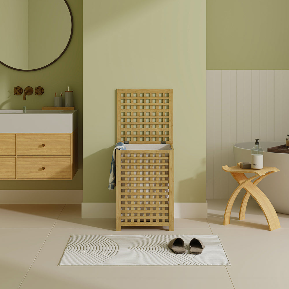 Vasketøjskurv Jystiand bambus natur [en.casa]