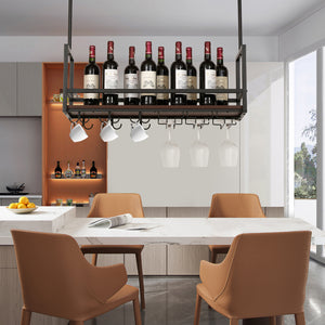 Vinreol med glasholder Borejle [en.casa]