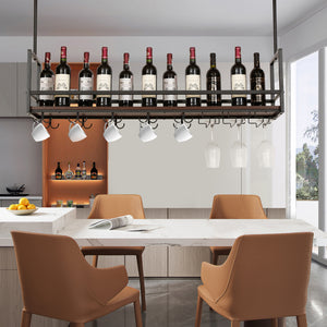 Vinreol med glasholder Borejle [en.casa]
