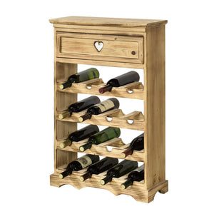 Vinreol Mosel 86x55x22 cm til 16 flasker med skuffe en.casa