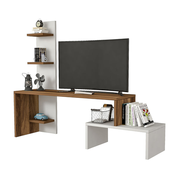 TV-bord Hörby med reol [en.casa]