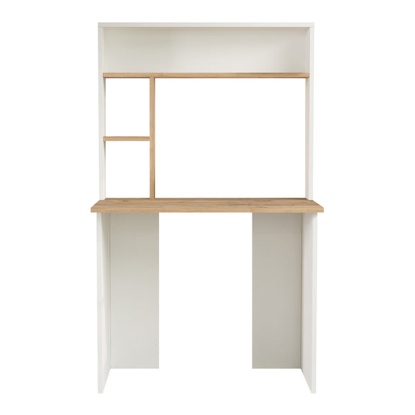 Skrivebord Tópisa med reol 149x90x52 cm [en.casa]