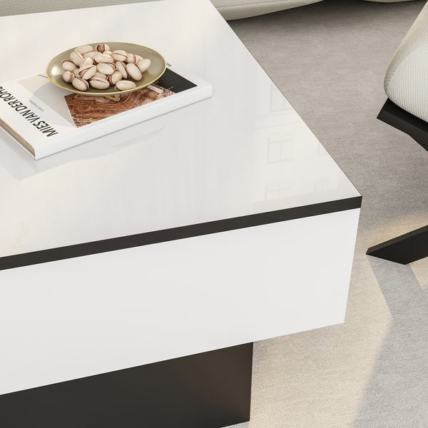 Mesa de centro Lens tablero extensible 80x60x36 cm - [en.casa]