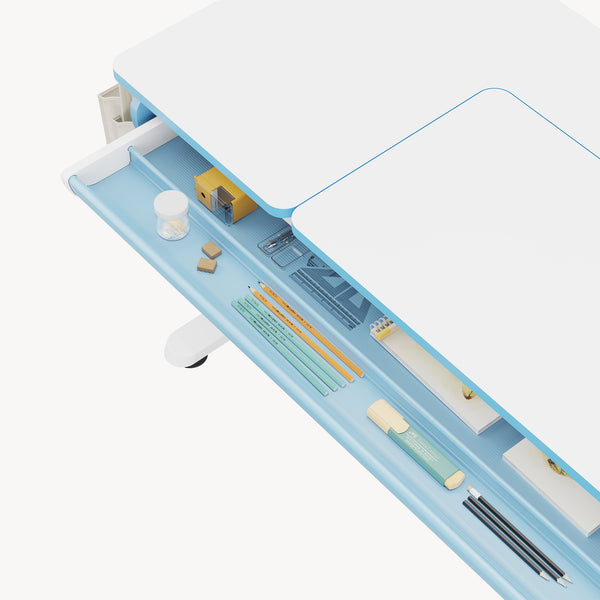 Escritorio infantil Kuosa regulable en altura acero 120x60cm - Blanco [en.casa]