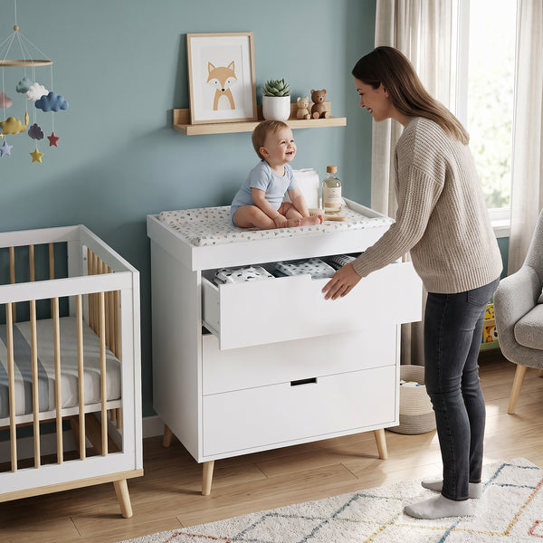 Puslebord Sallinrar med aftagelig puslepude [en.casa]
