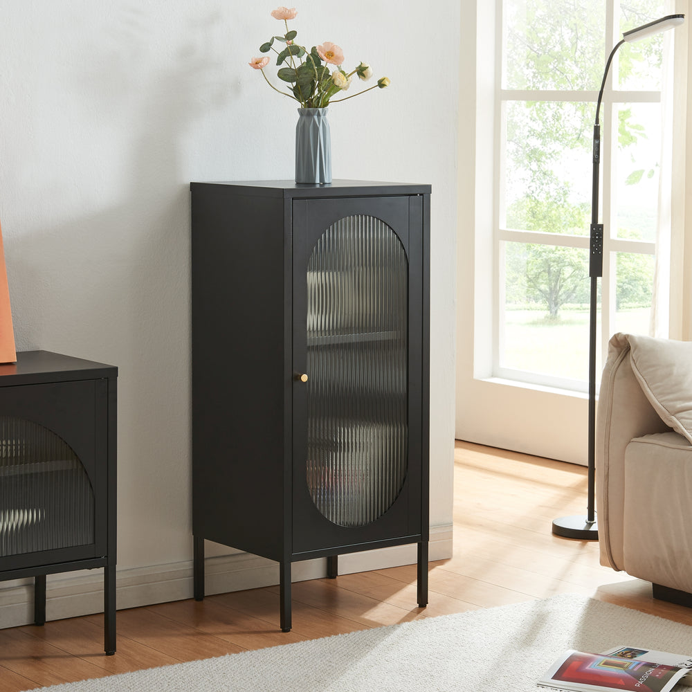 Sidebord Karlskrona 102x43x40 cm Sort, mat [en.casa] - premiumXL