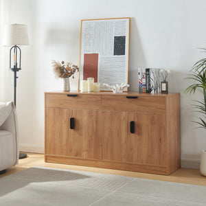 Sideboard Varkaus 75x140x40cm MDF egetræslook [en.casa] - premiumXL