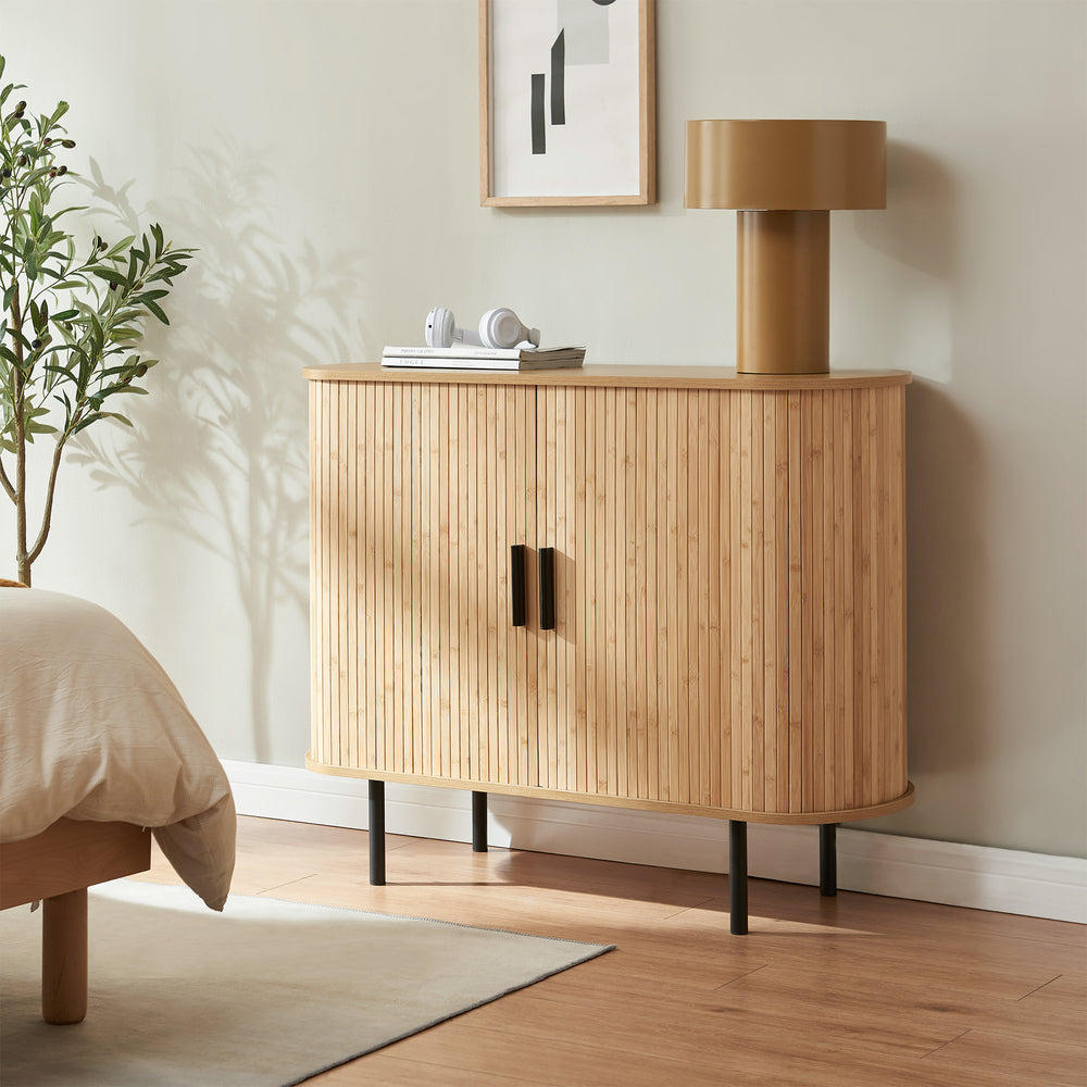Skab Tvedestrand 100x40x80 cm Natur/Svart [en.casa]