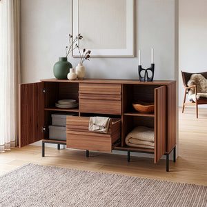 Sideboard Kilmandar 150x40x79 cm valnøddetræ-look [en.casa]