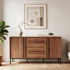 Sideboard Kilmandar 150x40x79 cm valnøddetræ-look [en.casa]