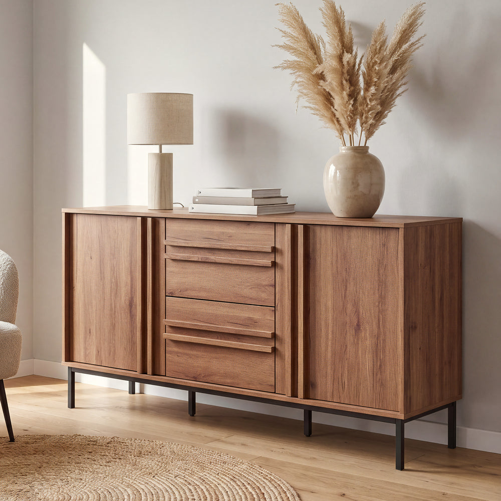 Sideboard Kilmandar 150x40x79 cm valnøddetræ-look [en.casa]