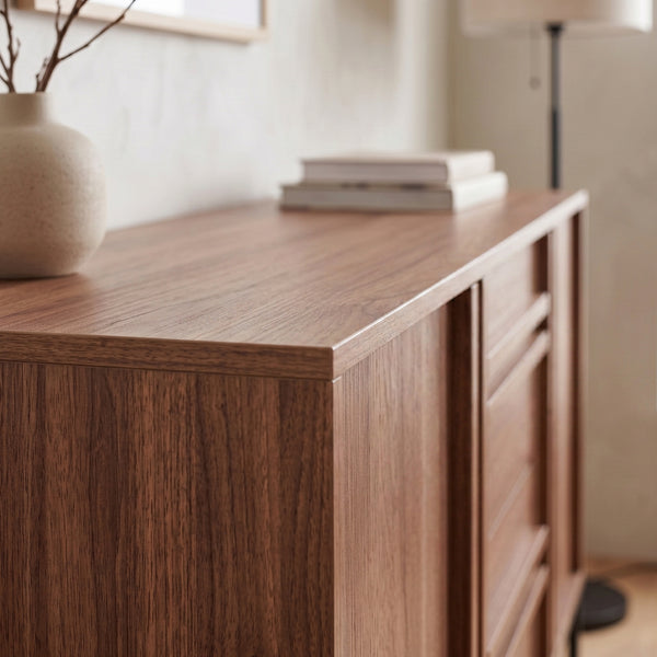 Sideboard Kilmandar 150x40x79 cm valnøddetræ-look [en.casa]