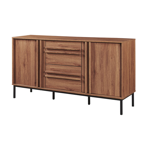 Sideboard Kilmandar 150x40x79 cm valnøddetræ-look [en.casa]