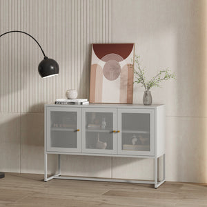 Sideboard Sund med 3 døre stål grå [en.casa] - premiumXL