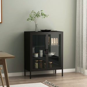 Sideboard Fauske med glaslåger i forsk. farver [en.casa] - premiumXL