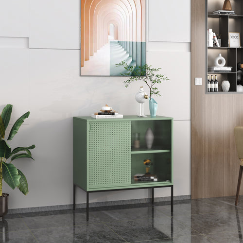Sideboard Eidsvoll 80x45x85cm Grøn [en.casa] - premiumXL