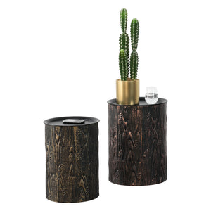 Sidebord Herstal sæt med 2 i træstamme-look en.casa