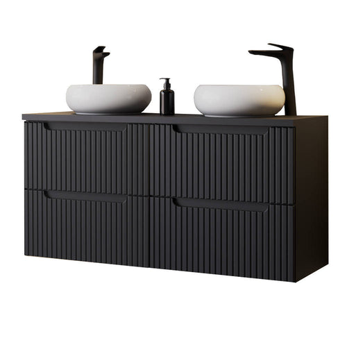 Dobbeltvask Skelbolu 120x72x40 cm Sort [en.casa]