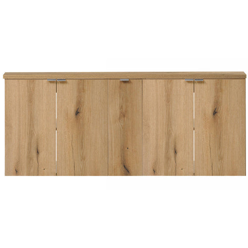 Dobbelt håndvask Newport 140x60x40 cm med låger og skuffer i egetræslook [en.casa]