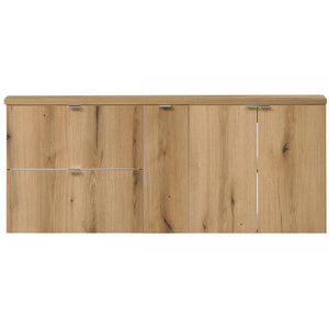 Dobbelt håndvask Newport 140x60x40 cm med låger og skuffer i egetræslook [en.casa]