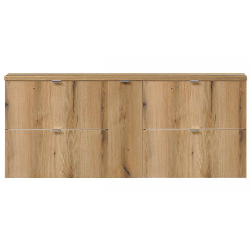 Dobbelt håndvask Newport 140x60x40 cm med låger og skuffer i egetræslook [en.casa]