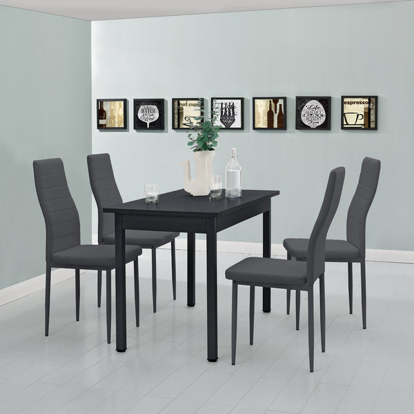  [en.casa]® Spisebord Tønder - (120x60x75cm) - 4 stole - i forskellige farver