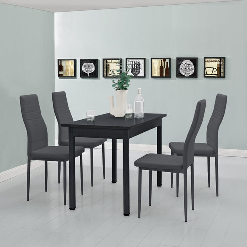 [en.casa]® Spisebord Tønder - (120x60x75cm) - 4 stole - i forskellige farver