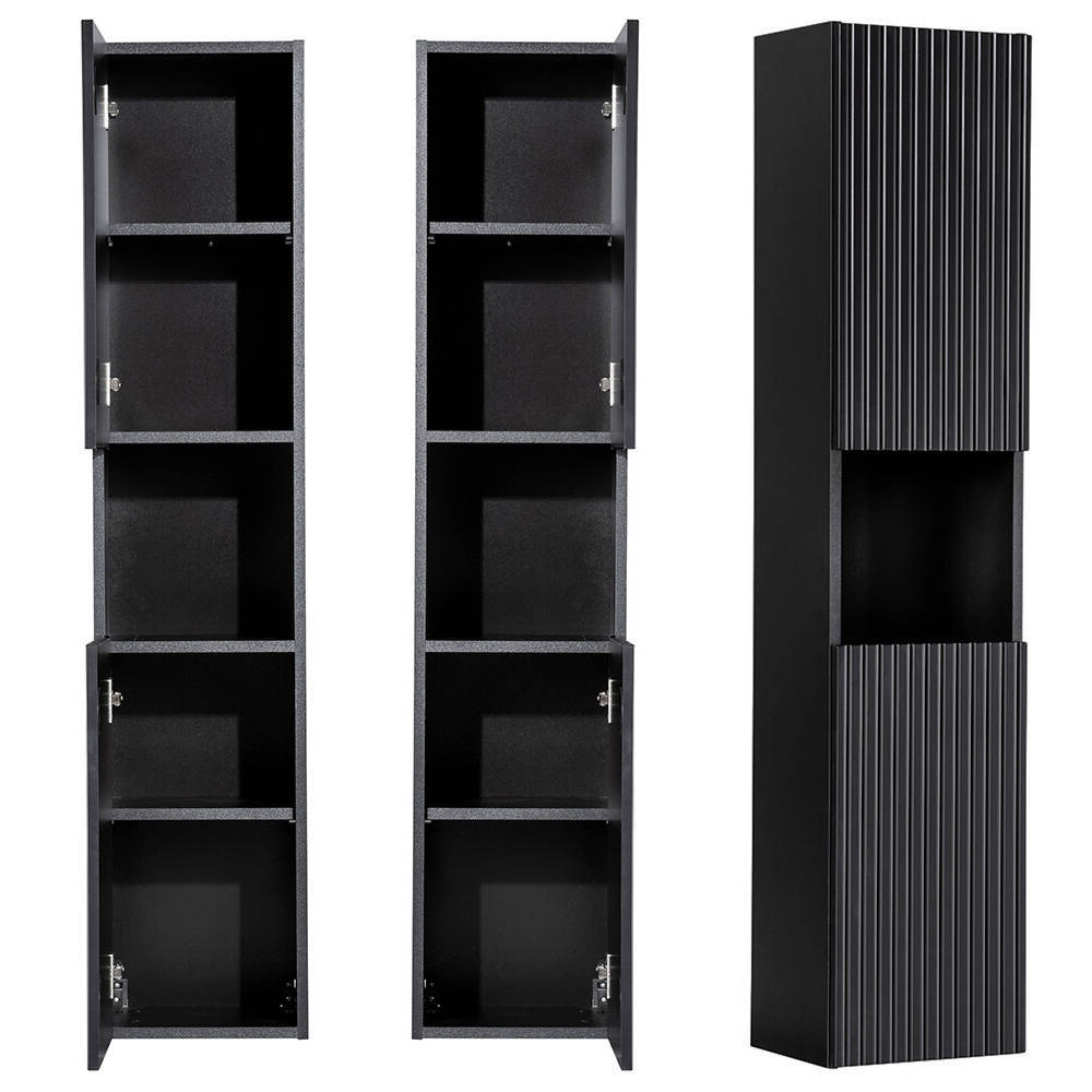 Højt skab Newport 140x30x25 cm sort [en.casa].