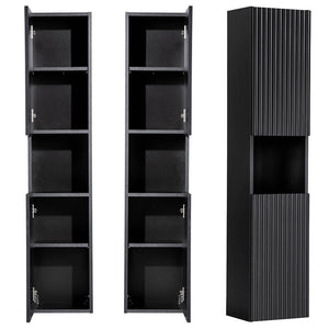 Højt skab Newport 140x30x25 cm sort [en.casa].