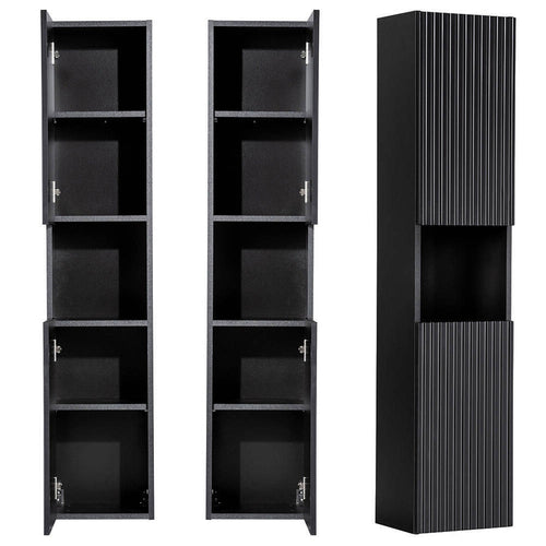 Højt skab Newport 140x30x25 cm sort [en.casa].
