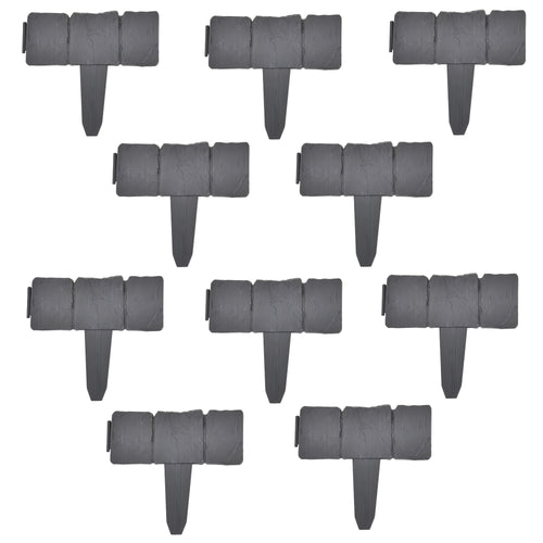 [casa.pro]® Bedkant sæt - PP - 23x25,5x2cm - sten-optik - i forskellige sæt